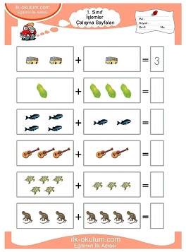 Çocuklar İçin toplam işlemi yaprak testleri 